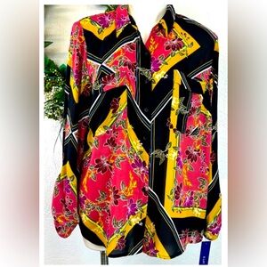 APT. 9 Floral Button-Down Blouse